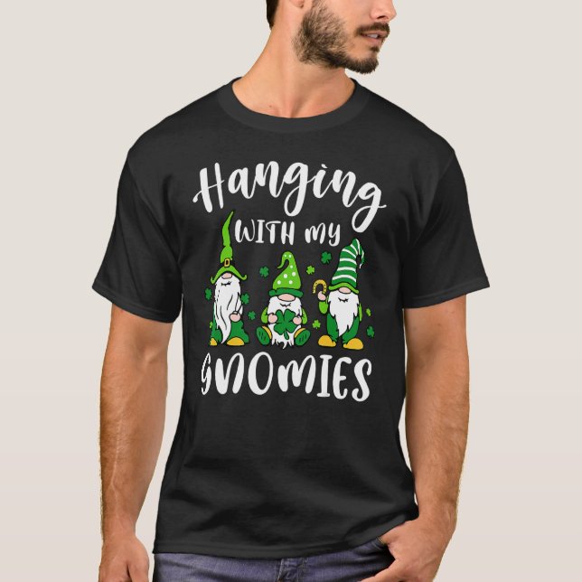 Camiseta Dia de São Patrício Com Minha Gnomia Shamrock I (Frente)