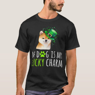 Camiseta Dia de São Patrício Corgi Amuleto Sortudo Leprecha