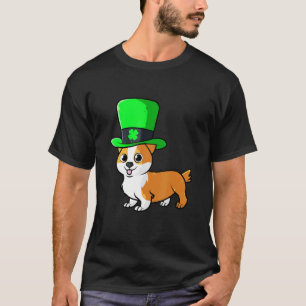 Camiseta Dia de São Patrício Corgi Leprechaun Cão Irlandês 