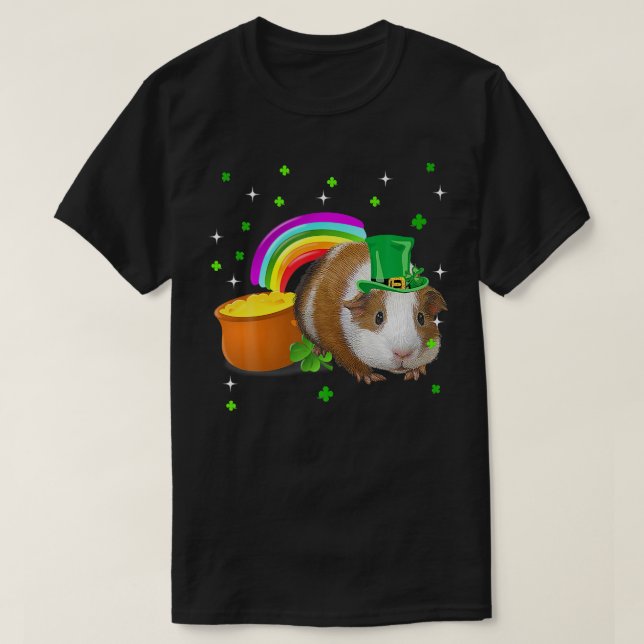 Camiseta Dia de São Patrício Cute Guiné Suíno Irlandês Sham (Frente do Design)