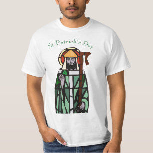 Camiseta Dia de São Patrício da janela de vidro retido
