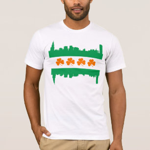 Camiseta Dia de São Patrício da skyline da bandeira de