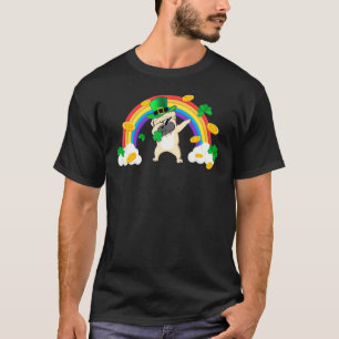 Camiseta Dia de São Patrício Dabbing Leprechaun Pug Cão