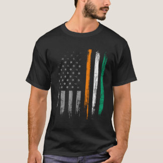 Camiseta Dia de São Patrício de bandeira irlandês americano