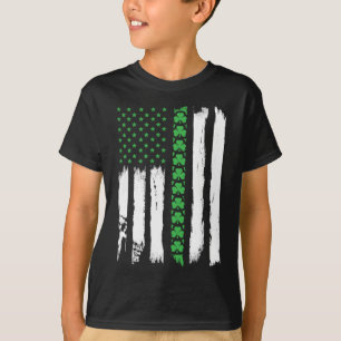 Camiseta Dia de São Patrício de bandeira irlandês americano