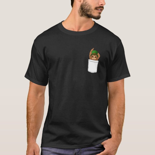 Camiseta Dia de São Patrício De Bolso De Lama De Leprechau (Frente)