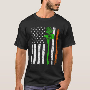 Camiseta Dia de São Patrício De Bombeiros De Bandeira Retro