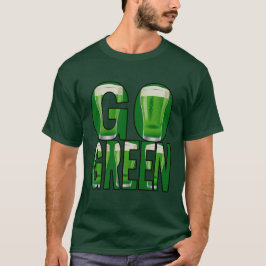 Camiseta Dia de São Patrício De Cerveja Vai Verde Mente Ver