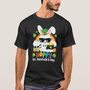 Camiseta Dia de São Patrício de coelhinho da Páscoa do Dia