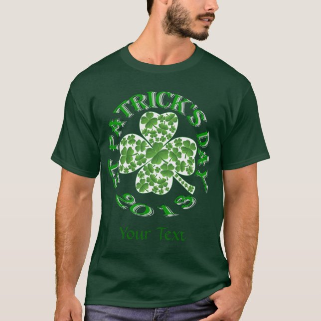 Camiseta Dia de São Patrício de colagem de Shamrock (Frente)