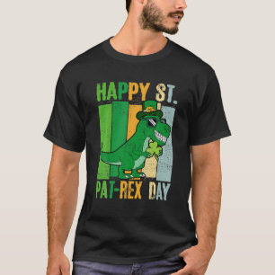 Camiseta Dia de São Patrício De Dinossauro Feliz Para Rua