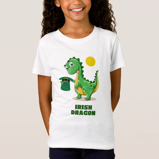 Camiseta Dia de São Patrício de Dragão Irlandês (Frente)