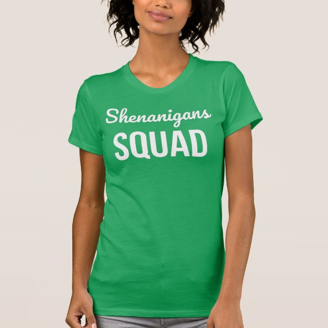 Camiseta Dia de São Patrício de Esquadrão Shenanigans (Frente)