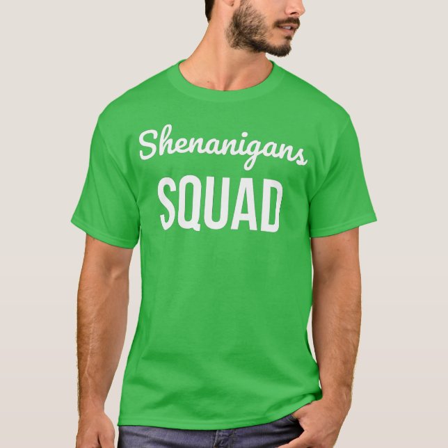 Camiseta Dia de São Patrício de Esquadrão Shenanigans (Frente)