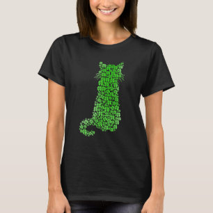 Camiseta Dia de São Patrício De Gato Bonito, Roupa De Gato
