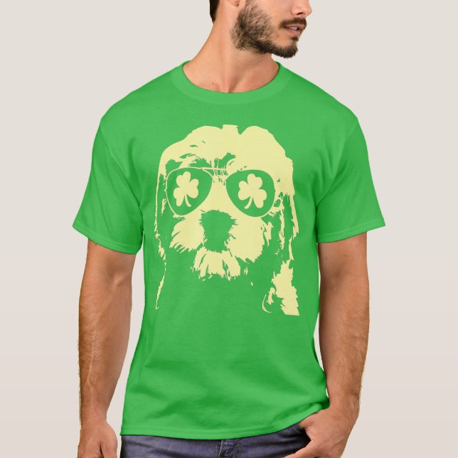 Camiseta Dia de São Patrício de Goldendoodle do Cachorro Ir (Frente)