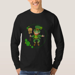 Camiseta Dia de São Patrício De Guitarra Leprechaun. Jogado