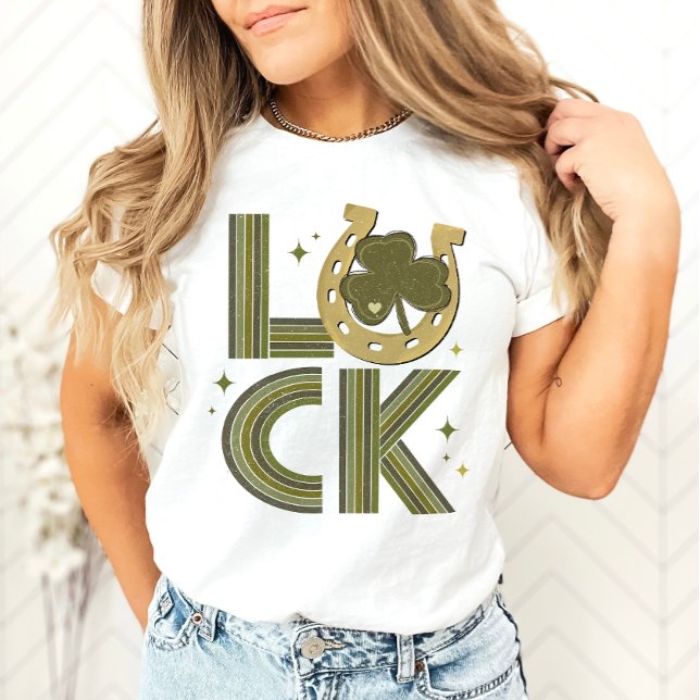 Camiseta Dia de São Patrício de Luck Shamrock de ferradura  (Criador carregado)