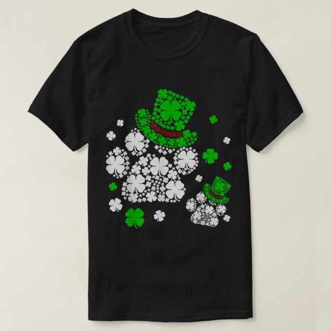 Camiseta Dia de São Patrício De Paw Hat Leprechaun Ca (Frente do Design)
