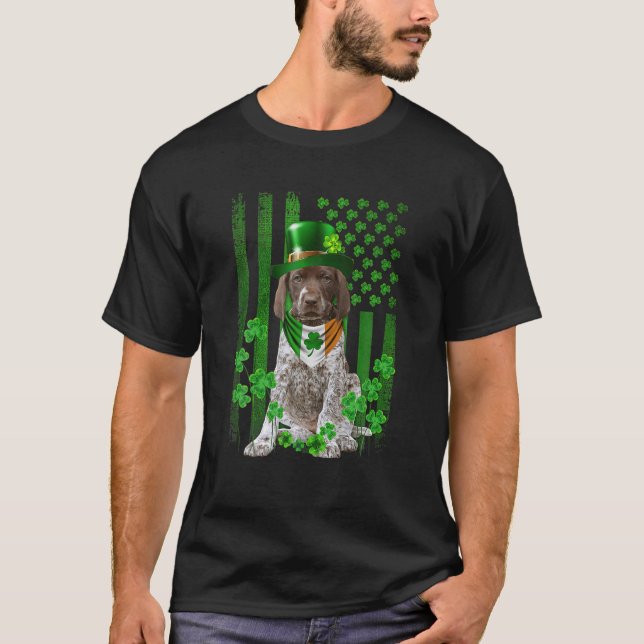Camiseta Dia de São Patrício de Ponteiro Baixo-Cabeado Irla (Frente)