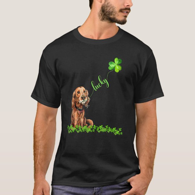 Camiseta Dia de São Patrício de Shamrock do Cachorro Irland (Frente)