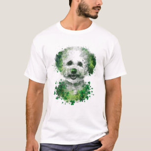 Camiseta Dia de São Patrício de Shamrock irlandês Bichon