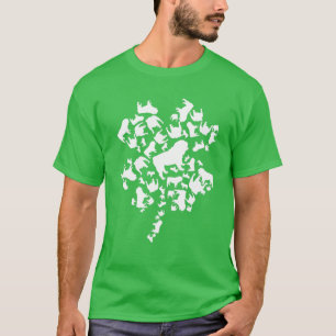 Camiseta Dia de São Patrício de Shamrock Irlandês Buldog