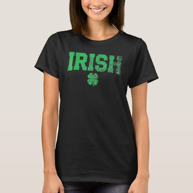 Camiseta Dia de São Patrício de Shamrock irlandês Clover Sa (Frente)