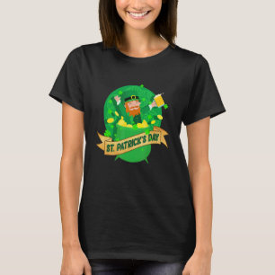 Camiseta Dia de São Patrício de Shamrock Leprechaun, Pote D