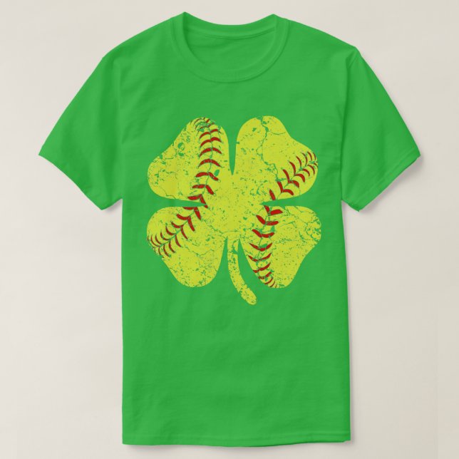 Camiseta Dia de São Patrício De Softball Para Rapazes Menin (Frente do Design)