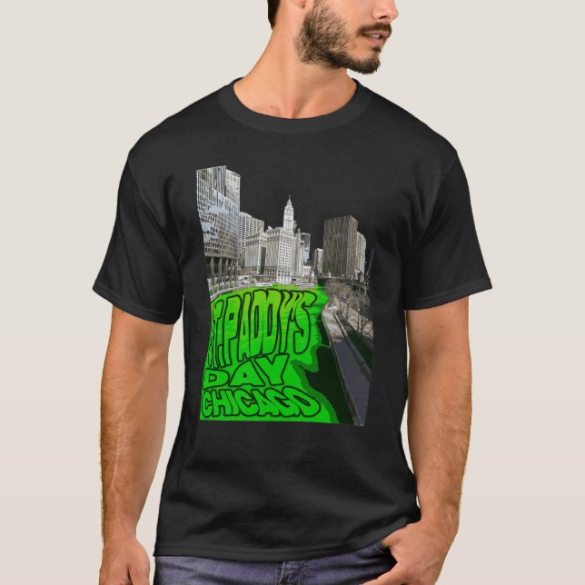 Camiseta Dia de São Patrício de Tradição Verde Tintos do Ch (Frente)