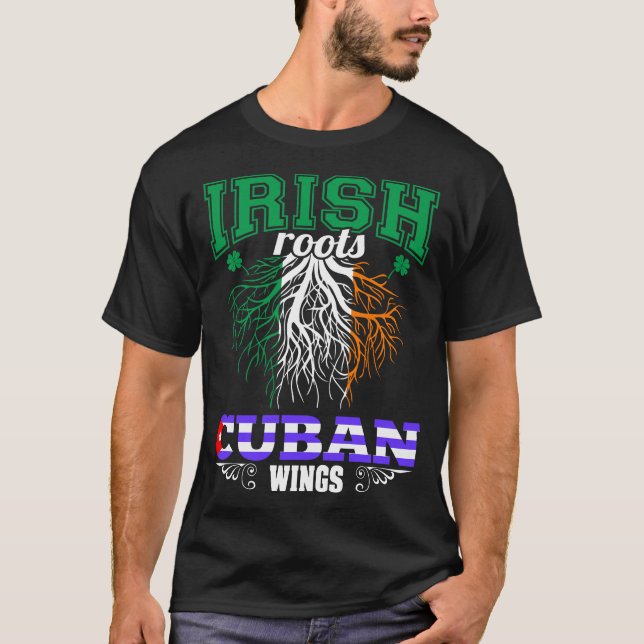 Camiseta Dia de São Patrício de Wings Cubanas na Irlanda (Frente)