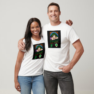 Camiseta Dia de São Patrício Design Retro com Garota Irland