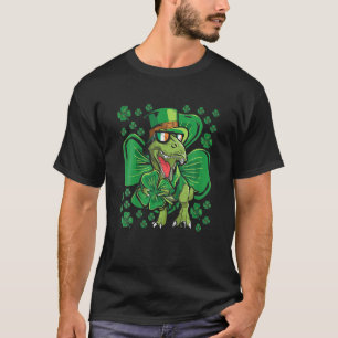 Camiseta Dia de São Patrício Dinossauro Meninos Homens Ru
