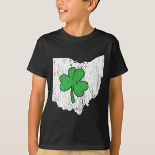 Camiseta Dia de São Patrício do Estado de Ohio Trevo Verde