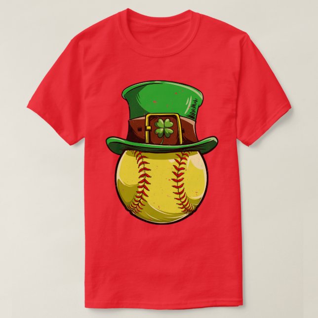 Camiseta Dia de São Patrício Do Softball Leprechaun Para Me (Frente do Design)