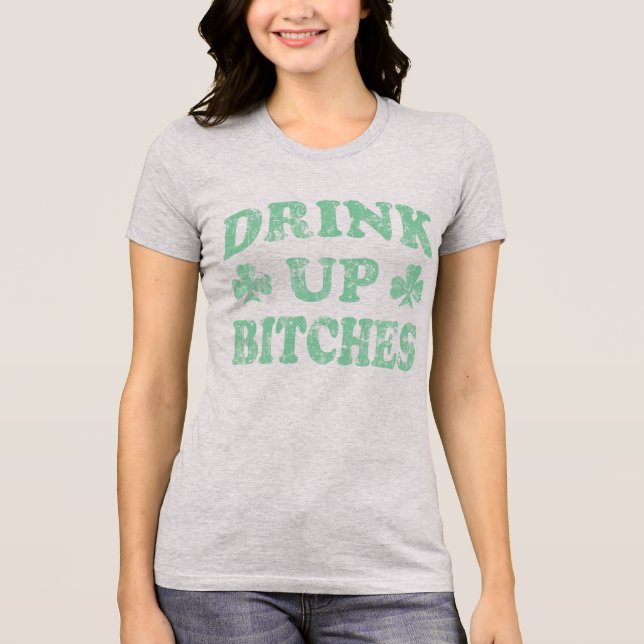 Camiseta Dia de São Patrício Drink Up (Frente)
