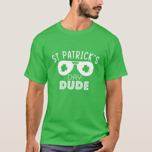 Camiseta Dia de São Patrício Dude Óculos De Sol Engraçados