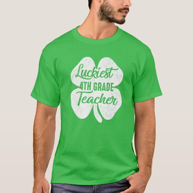Camiseta Dia de São Patrício Engraçado De Professores Da 4ª (Frente)