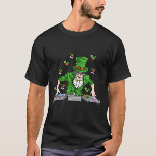 Camiseta Dia de São Patrício engraçado Dj Music Man Gree