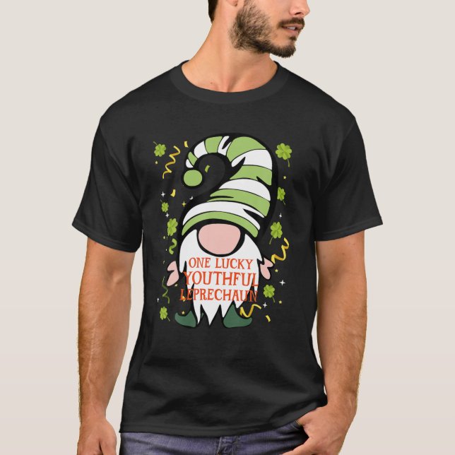 Camiseta Dia de São Patrício Engraçado, Família Lucky Gnome (Frente)
