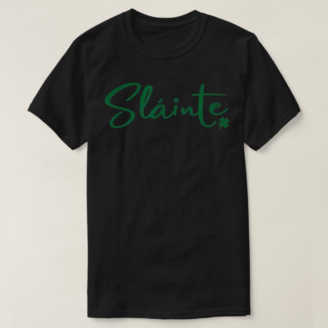 Camiseta Dia de São Patrício Escravo Irlandês Toast Green (Frente do Design)