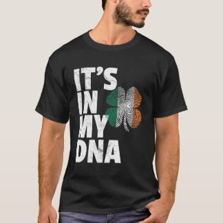 Camiseta Dia de São Patrício Está No Meu Dna Irish Flag Sha
