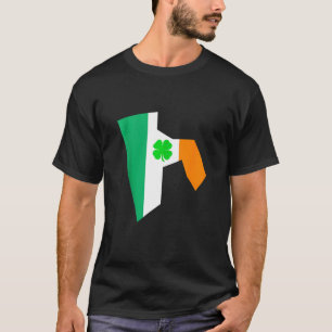 Camiseta Dia de São Patrício Estatal Irlandês Flag Rhode Is