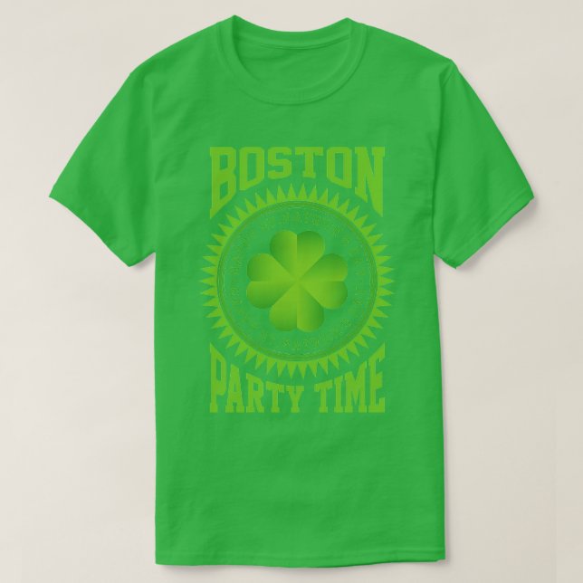 Camiseta Dia de São Patrício Feliz da Festa de Boston 1 (Frente do Design)