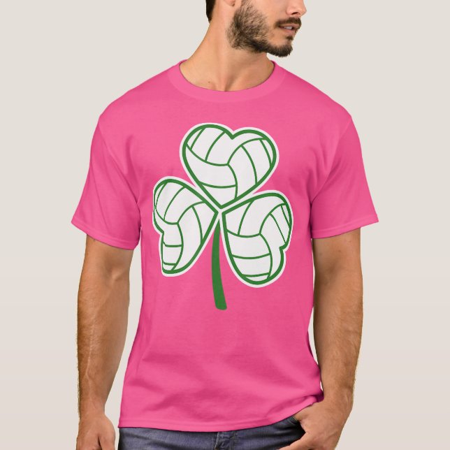 Camiseta Dia de São Patrício Feliz de Folha de Voleibol (Frente)