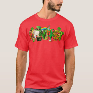 Camiseta Dia de São Patrício Feliz Dentista Arco-Íris Irlan