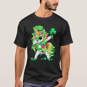 Camiseta Dia de São Patrício Feliz Unicorn Leprechaun Unico