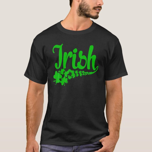 Camiseta Dia de São Patrício Funny Lucky Shamrock irlandês (Frente)