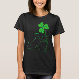 Camiseta Dia de São Patrício Gata Preta Meu Amuleto da Sort